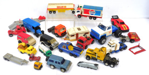 Group Lot of Vintage Diecast Vehicles incl Advertising Shell Matchmox tanker, Pe