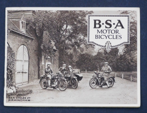 Vintage c1924 BSA Motorcycles Catalogue - marked April 1924 & 2nd Export Edi