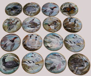 16 x Water Birds of the World Franklin Mint cabinet plates 23cm D inc Green Wing