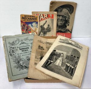 Box ephemera - 8 x 1879+ London Illustrated News, WW2 War Illustrated no 24, Arm