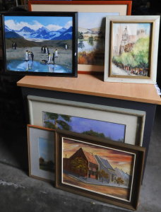 Group lot - Framed Oil Paintings & Watercolours - June Woods, Jennifer Webb