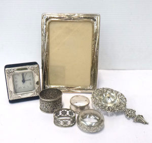 Group lot of Vintage & Modern Continental & other Silver items inc, napk