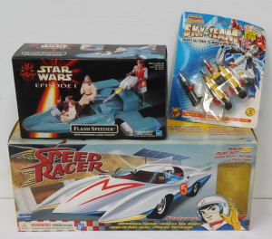 Lot of Carded & Boxed Toys incl Star Wars Episode 1 Flash Speeder, Speed rac