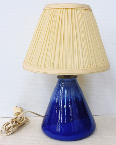 Lot 35 - Australian 1930s - 40s Melrose Pottery Lamp Base with pleated shade Bas