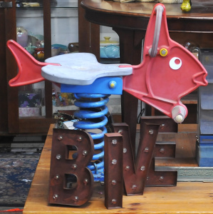 Lot 88 - Metal Playground Spring Rocker Toy & 4 x Metal Light Up Letters