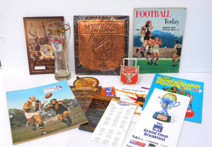 Lot 104 - Group lot VFL - AFL items inc South Melbourne FC Metal car grill badge Lot 104 - Group lot VFL - AFL items inc South Melbourne FC Metal car grill badge