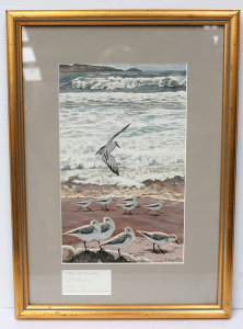 Lot 109 - Frank Knight (1941 - ) Gilt framed Watercolour - Rough for Painting 'S