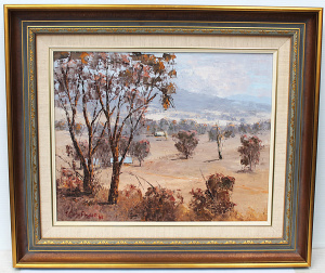 Lot 112 - John Colin Angus (1907 - 2002) Framed Oil Painting - Arid Pastures - S