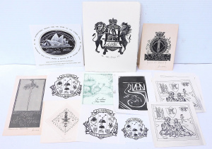 Lot 132 - Group lot - Vintage Bookplates & other Small works on Paper for va
