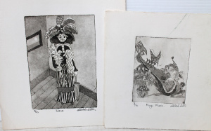 Lot 164 - Melinda Wills (Active c1980s - 90s) 2 x unframed Etchings & Aquati