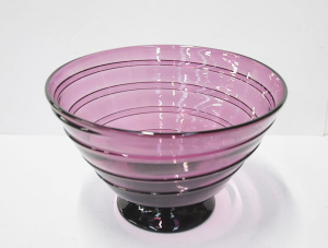 Lot 222 - Large vintage Whitefriars English Art Glass footed Bowl designed by Ba Lot 222 - Large vintage Whitefriars English Art Glass footed Bowl designed by Ba