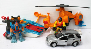 Box Lot of Diecast Maisto Mercedes ML 55 & astd Fischer Price toys inc Rescu