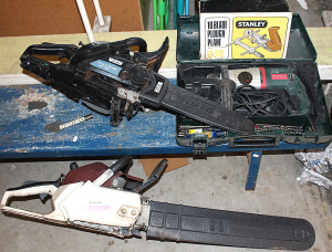 Group lot of Stanley 10 blade Plough Plane, & 3x Power Tools inc Metabo Hamm