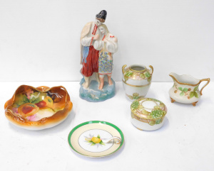 Group lot vinage Japanese & European ceramics inc Ukraniun Figure of Loving
