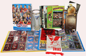 Lot of AFL Memorabilia inc 3x AFL Card Albums, 2013 & 2019 Kangaroos Pint Gl