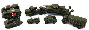Lot of Vintage Dinky Military Vehicles inc Centurion Tank w Tank Transport Truck