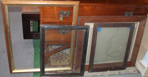 Lot 5 - Group lot - Vintage Wooden Picture Frames - mostly w Original Glass c192