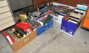 Lot 10 - Group lot incl 5 x Boxes of Assorted DVDs, Books & CDs