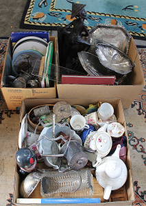 Lot 26 - 3x Box Lot of Mixed Items inc English China, Kensington & Royal Std Lot 26 - 3x Box Lot of Mixed Items inc English China, Kensington & Royal Std