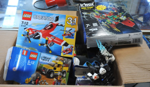 Lot 28 - Box lot of LEGO some w Packaging incl Demolition Truck, Assorted Vehi