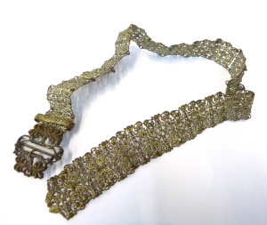 Lot 35 - Vintage Ornate Steel Nurses Belt, decorative pierced design, approx 70c