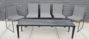 Lot 50 - Modern Tribu Branded Outdoor Setting w Table & 4 x Chairs