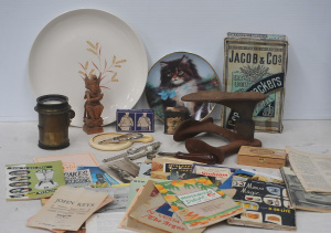 Lot 56 - Box lot mixed inc Bras adjustable lens, Cartridge grenade tin, Cast Ir Lot 56 - Box lot mixed inc Bras adjustable lens, Cartridge grenade tin, Cast Ir