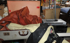 Lot 58 - Group Lot incl 2 x Mens Jackets, 2 x Vintage Cases & 2 x Audio Visu