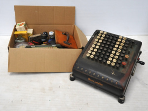 Lot 71 - Lot of Vintage Stationary & Other Items incl Burroughs Adding Machi Lot 71 - Lot of Vintage Stationary & Other Items incl Burroughs Adding Machi