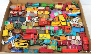 Lot 99 - Box lot of vintage Diecast Scale Cars Matchbox, Husky & Hotwheels i