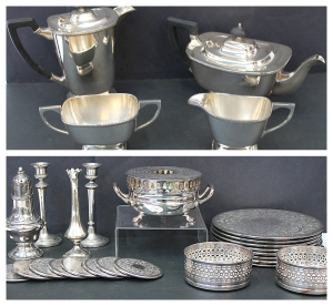 Lot 112 - Group lot of EPNS inc Heckworth Tea Coffee Service - Strachan Placemat Lot 112 - Group lot of EPNS inc Heckworth Tea Coffee Service - Strachan Placemat