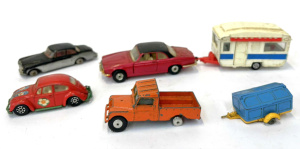 Lot 125 - 6 x vintage Corgi Toys - Jag XJ12C, caravan, Bentley 224, Volks 1200,