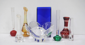 Lot 162 - Group lot of Glass Inc Orrefors Crystal tulip bowl 12cm H, Controlle