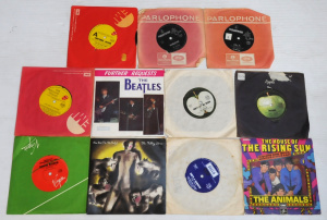 Lot 173 - Lot of Vintage English 45rpm Vinyl Singles incl The Beatles, The Rolli