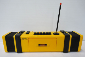 Lot 178 - Vintage Yellow SHARP QT-S360 Stereo Radio Cassette Player