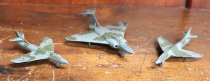 Lot 185 - 3 x Dinky Toys Vintage Diecast fighter jets, Gloster Javelin & 2x
