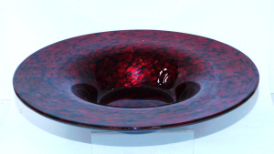 Lot 217 - Vintage Art Glass centrepiece bowl - Metallic Red & Black interior