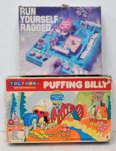 2 x Vintage Toltoys Boxed Kids Games incl Discovery Puffing Billy & Run Your