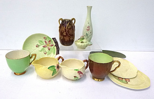 Group lot of Vintage Carlton Ware China inc, small twin handle Rouge Royale vase
