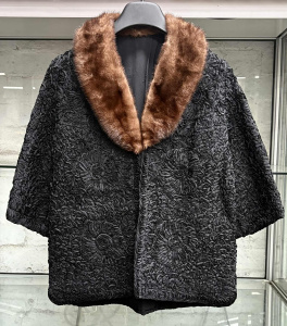 Lot 9 - 1920s ladies black evening jacket covered with black ribbon work with mi Lot 9 - 1920s ladies black evening jacket covered with black ribbon work with mi