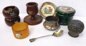Lot 37 - Group lot Silver and Silver Mounted items inc, Irish Spoon with harp ha
