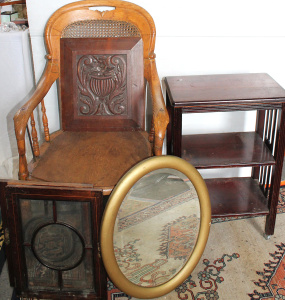 Lot 39 - Group lot Vintage Occ Furniture - light stained Oak Round Back Armchair Lot 39 - Group lot Vintage Occ Furniture - light stained Oak Round Back Armchair