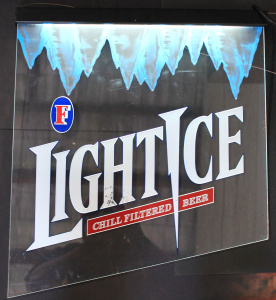 Lot 72 - Advertising Fosters Light Ice Light up sign - Perpex with Metal mount 6
