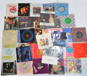 Lot 86 - Lot Vintage Mixed 1980s Pop Vinyl 45rpm Singles incl The Cure, Prince,