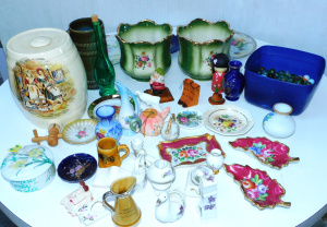 Lot 87 - Group lot ceramics & Glass inc China Miniatures, Limoges, Pair Vict