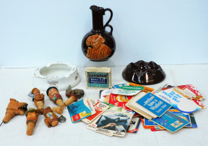 Lot 91 - Group lot vintage Pubanalia inc Brown glazed jug, W Grant & Sons Lt Lot 91 - Group lot vintage Pubanalia inc Brown glazed jug, W Grant & Sons Lt