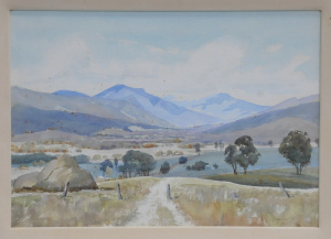 Lot 102 - Peter Bousfield (Active c1900 - 1950) Gilt framed Watercolour - Valley Lot 102 - Peter Bousfield (Active c1900 - 1950) Gilt framed Watercolour - Valley