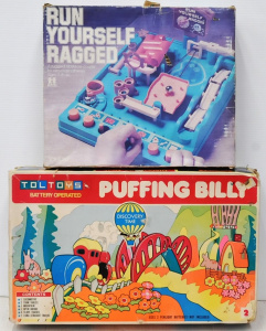 Lot 117 - 2 x Vintage Toltoys Boxed Games incl Discovery Puffing Billy & Run