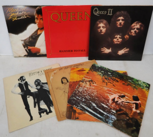 Lot 128 - 7 x Vintage Vinyl LP & 12 inch Singles incl Michael Jackson, Queen