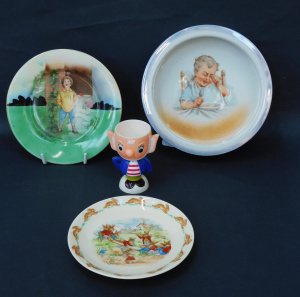 Lot 169 - Group lot vintage Nursery china inc Lustre Porridge Bowl, Noddy Egg cu